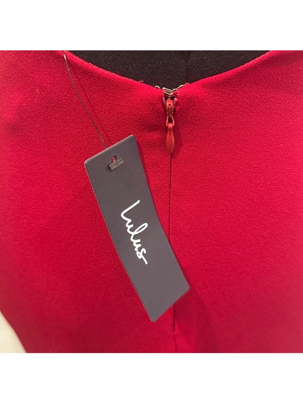NWT- Keep It Interesting Red Asymmetrical Cutout Halter Dress - Picture 14 of 15